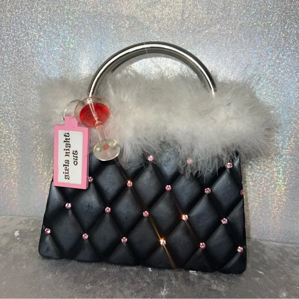 Rhinestone piggy bank purse girls night out martini drinking cup money holder